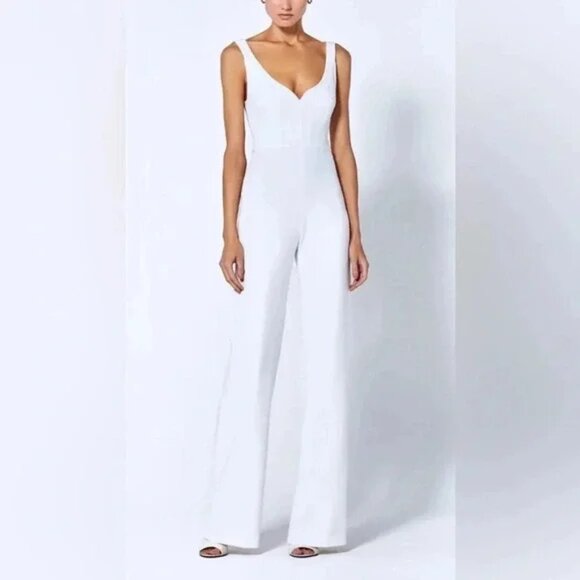 ALEXIS Laurenza Sweetheart Neckline White Jumpsuit Size Medium‎ - Picture 1 of 4